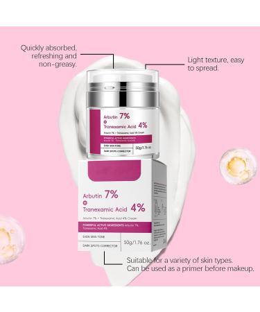 Alpha arbutin 7 tranexamic acid 4 Cream Creme Eclaircissante Peau Noir Puissant Niacinamide glutathion taches brunes taches de rousseur imperfections pigmentation soins de la peau cor ens - Buy Online on GoSupps.com