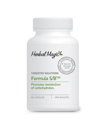 Herbal Magic Formula S/B Supplement for Healthy Glucose and Carbohydrate Metabolism. Contains Chromium. Non-GMO Vegetable Capsules for Women & Men