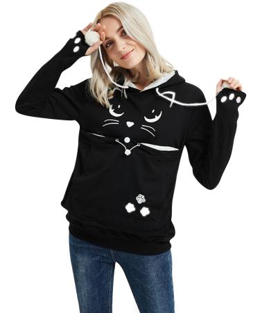 Dresswel women hooded sweater sweater with dog bag cats dog bag bag hoodie cat sweatshirt sweater with hood