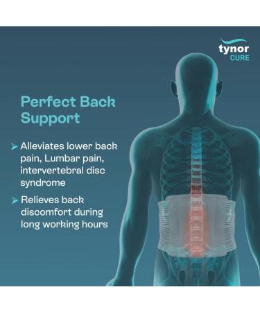 TYNOR Contoured Lumbar Support Belt - Adjustable Lower Back Brace for Herniated Disc Sciatica & Pain Relief | Breathable Compression | Men & Women | L (40-46 inch - Buy Online on GoSupps.com