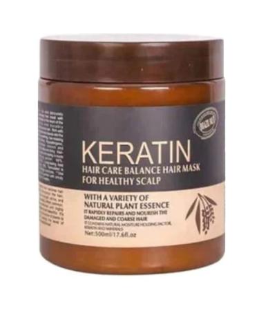 Wokali Keratin Hair Butter Hair Care Balance Hair Mask for Healthy Scalp With a Variety of Natural Plant Essence Hair Butter Cream Hair Butter for Natural Hair Hair Butter for Men (Brown 500ML)