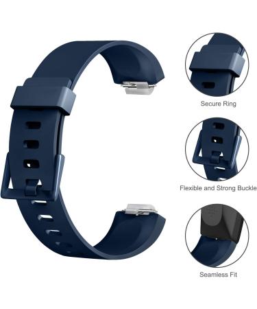 Vancle 3 Pack Silicone Sport Replacement Bracelets for Fitbit Inspire HR Inspire & Inspire 2 - Black Marine Blue Gray - Buy Online on GoSupps.com