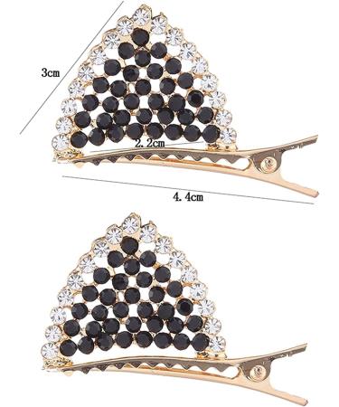 Cat Ears Hair Clips Rhinestone Glitter Sparkly Cat Ear Hairpins Animal Barrettes for Girls Loveliness Hair Daily Wearing Party Decoration Black - Buy Online on GoSupps.com