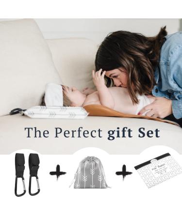 Portable Baby Wipes Dispenser Holder Set with Stroller Hooks | Eco Friendly Diaper Wipe Case Pouch - Shower Gift Set | Kiki Babies - Buy Online on GoSupps.com