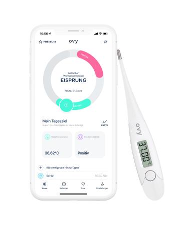 Ovy Basal Thermometer for Ovulation Tracking + free app (iOS & Android) | Perfect for Natural Family Planning Fertility Test & Baby Thermometer