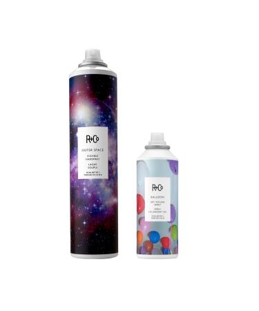 R+Co Outer Space & Balloon Hair Sprays | Lightweight Long-Lasting Hold Volume Texture & Styling Control | Vegan Cruelty-Free | 9.5 oz + 5 oz (Pack of 2)