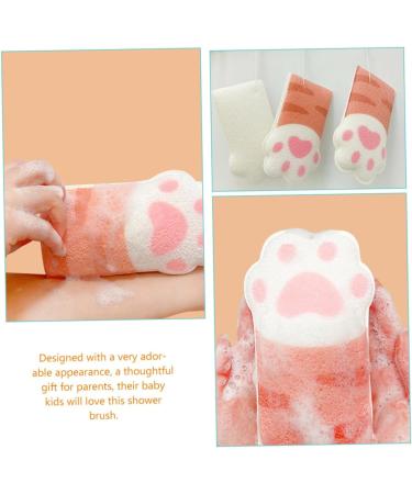 FRCOLOR cat paw bath wipe back brush body scrub brush body brush for dry brushing natural loofah on a stick baby sponge shower scrubbers skin Polyurethane Artifact for bathing toddler 12.5x7.5cm - Buy Online on GoSupps.com
