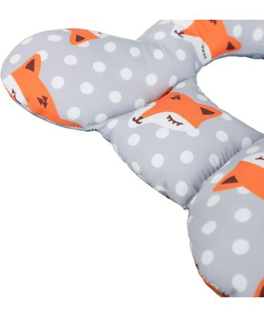 Baby Car Seat Travel Neck Pillow - Cute Fox Design | Infant Head Support Cushion for Pushchair, Stroller, Car Seat | Soft U-shaped Neck Rest Protector - Buy Online on GoSupps.com