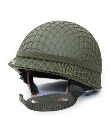 WWII US WW2 M1 Helmet Steel Shell with Net Cover Chin Strap
