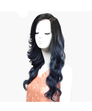 SHIYID Lace Front Wig Synthetic Loose Wave Long Side Part Wigs For Black Women Heat Resistant African American Hair