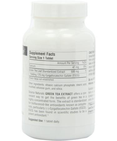 Source Naturals Green Tea Extract 500 mg - 120 Tablets | Antioxidant Support - Buy Online on GoSupps.com