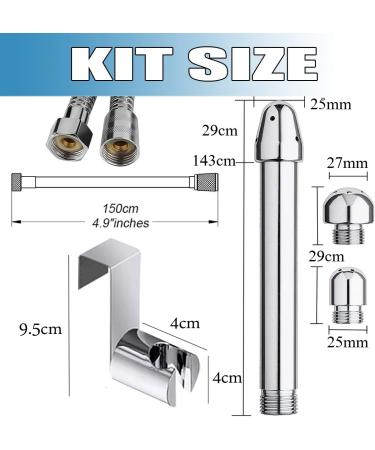 Shower Douche Enema Kit - 59 Inch Hose 3 Nozzle Heads | Colon Cleaner for Men & Women - International Shipping Available - Buy Online on GoSupps.com
