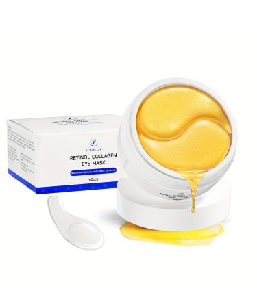 Retinol Collagen Eye Masks Eye Treatment Mask Under Eye Treatment Masks Help Reduce Wrinkles Puffiness and Dark Circles Skincare for Both Men and Women(30 pairs Gold)