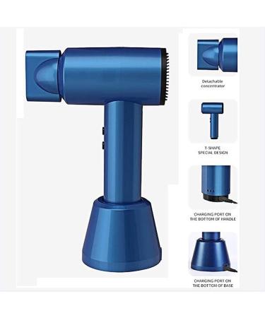 Portable Wireless Hair Dryer 5000mAh Rechargeable Cordless Hair Dryer 6 Modes Hot/Cold Air Travel Blow Dryer for Camping Fine Arts Travel Outdoor Care Salon Tool Blue - Buy Online on GoSupps.com