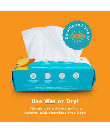 Whoopsie Wipes - 100% Pure Cotton Dry Baby Wipes - Use as Dry Wipes or Wet Wipes for Baby Sensitive Skin Unscented - Super Soft Strong & Absorbent (1 Pack) - Buy Online on GoSupps.com