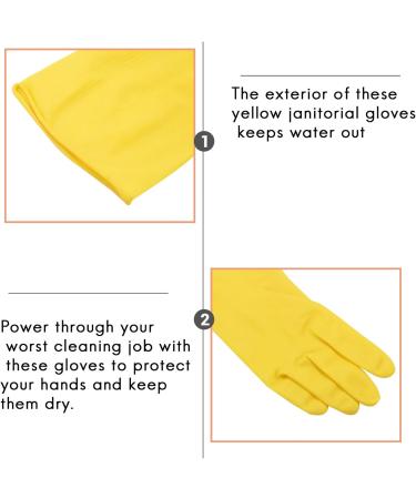 Kimefot 6 Pairs Dishwashing Gloves Rubber Gloves Yellow Flock Lined Heavy Duty Kitchen Gloves Medium - Buy Online on GoSupps.com