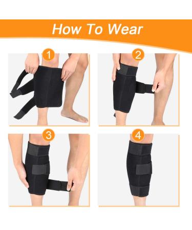 Adjustable Calf Compression Bandage - Neoprene Support for Men & Women | Reduce Swelling Alleviate Pain Aid Muscle Recovery Black - Buy Online on GoSupps.com