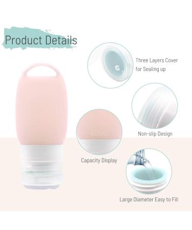 Veroyi Leak Proof Silicone Travel Bottles - Set of 3 Squeezable Travel Tubes with Keychain, Refillable Containers for Shampoo, Lotion, Soap - Buy Online on GoSupps.com