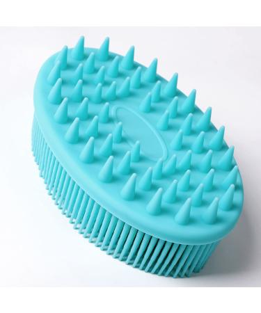 Silicone Body Scrubber  Body Bath Brush for Use in Shower  Upgrade 2 in 1 Bath and Shampoo Brush  Wet and Dry Scalp Massager/Brush  Silicone Shower Brush Used for Gentle Massage and Fine Cleansing.