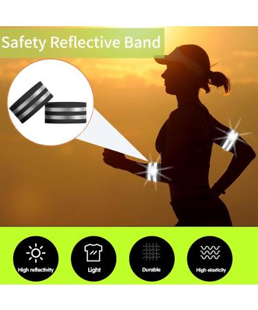 Youyike Double Reflector Set | 4 Reflective Safety Braces for Jogging Cycling & Outdoor Activities | 35x5 cm Black - Buy Online on GoSupps.com