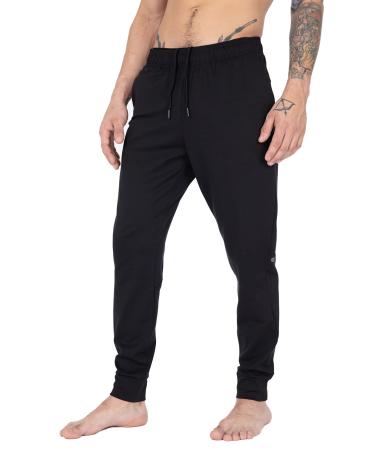 Apana Mens Sweatpant Pontee Jogger Active Yoga Pants Black Medium