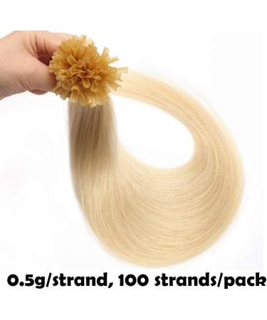 22" Pre Bonded Human Hair Extensions 200 Strands (#60 Platinum Blonde 100g) - Buy Online on GoSupps.com