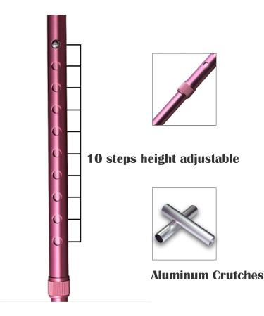 Forearm Crutches Adult Ergonomic Adjustable Heavy Duty Non-Slip Open Cuff Crutches Aluminum Alloy Folding Lightweight Crutches Black/Pink/Blue 2 Units decorate Lucky Star Selfless dedication - Buy Online on GoSupps.com