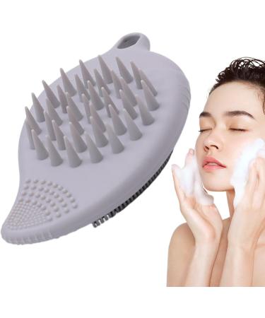 Facial Scrubber - Double Side Silicone Facial Cleansing Pad - Multi-Use Skin Care Face Brushes Manual Hair Scrubber for Women and Men Light Gray - Buy Online on GoSupps.com