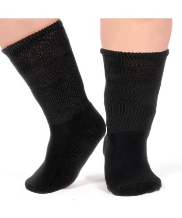 WLLHYF Extra Wide Socks for Swollen Feet Bariatric Socks Cast Sock Super Wide Socks for Lymphedema Diabetic Socks Black