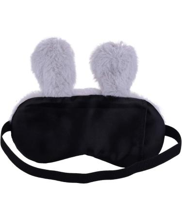 Ulife Mall Cute Bunny Eye Mask for Sleeping and Travel - Soft Plush Fluffy Blindfold Sleep Mask in Grey - Ideal for Kids, Girls, Boys, and Women - Buy Online on GoSupps.com