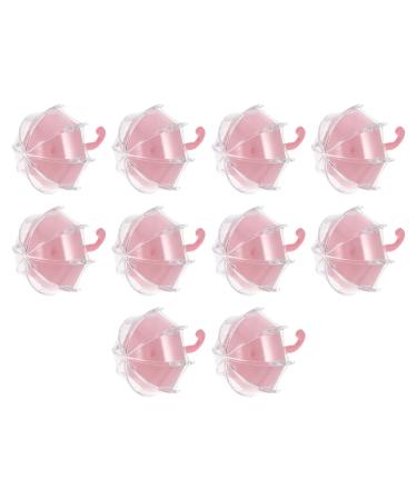 Lurrose 10st eyelashes box plastic eyelash storage box make-up case-organizer false lash holder case false lash storage box eyelashes made of plastic small candlesticks plastic umbrella pink