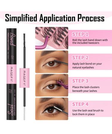 DIY Lash Extension Kit - 200pcs Individual Cluster Lashes (30D & 40D 8-16mm) | D Curl Eyelash Extensions with Bond Seal & Applicator Tool - Perfect for Home Use - Buy Online on GoSupps.com