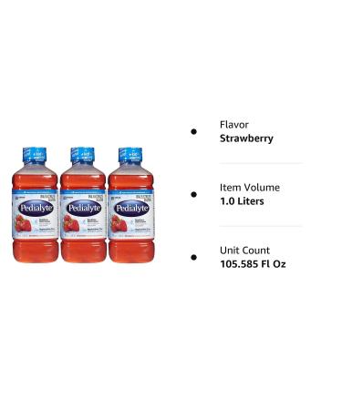 Pedialyte Strawberry Oral Electrolyte Solution 1L - 3 Pack - Buy Online on GoSupps.com
