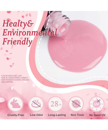 Jelly Nail Polish - Nude Pink Nail Varnish - Natural Pale Pink Quick Dry Nail Polish - Transparent Pink Crystal Sheer Polish - Long Lasting Air Dry No Need UV DIY Manicure Nail Art light Pink - Buy Online on GoSupps.com