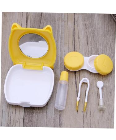 Buifulsic Cartoon Lens Container 2-Pack Travel Case for Contact Lenses with Mirror Yellow Caricature Design - Buy Online on GoSupps.com