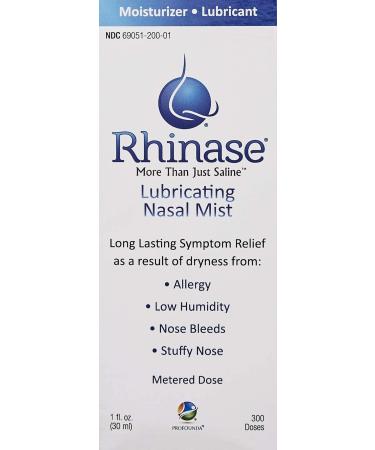 Rhinase Allergy Relief Saline Nasal Spray  Steroid Free Dual Wetting Agent & Salt Formulation 300 Sprays for Dry Nose Allergy nosebleeds from Nasal Dryness