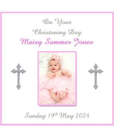 Christening Edible Icing Cake Topper Personalised Square - Buy Online on GoSupps.com