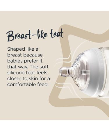 Tommee Tippee Closer to Nature Glass Baby Bottle - 250ml Slow Flow Breast-Like Teat with Anti-Colic Valve Colors May Vary - Buy Online Internationally - Buy Online on GoSupps.com