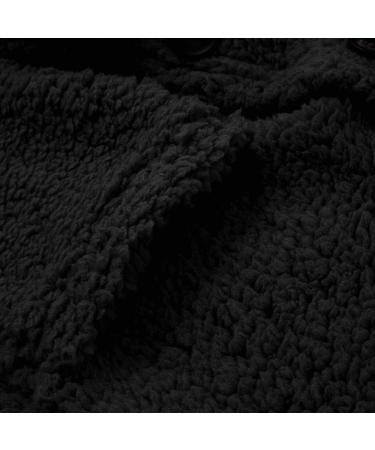 Hanxiulin Women's Oversized Fleece Hoodie Coat - Warm Reversible Plush Jacket for Winter Outdoor | Black - Buy Online on GoSupps.com