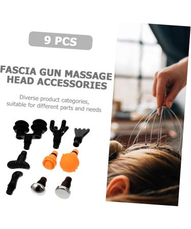 9 TLG Deep Tissue Massage Head Set - Electric Massage Device with Fascia Attachments for Fitness - Compact & Powerful 11x10x5cm Black - Buy Online on GoSupps.com