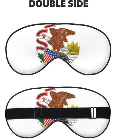 Illinois State Flag Print Sleep Eye Mask Silk Night Blindfold for Ultimate Comfort | Ideal for Men & Women - Buy Online on GoSupps.com