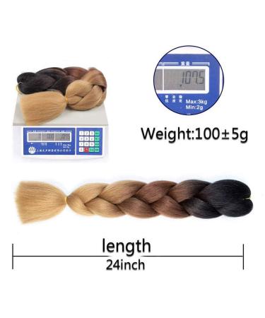 SHUOHAN 6 Packs Ombre Jumbo Braiding Hair Extensions 24 Inch - Blue White Red - High Temp Synthetic Fiber for Box Braids - Buy Online on GoSupps.com