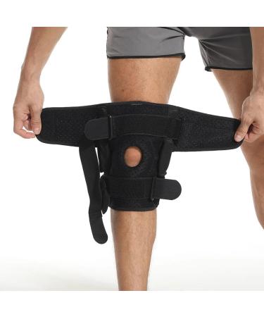 Hinged Knee Brace: Upgraded Support for Knee Pain Built-in Solid Metal Hinge Medical-Grade Open Patella Design Overextension Protection For Surgery Recovery Injury Prevention Tendon Ligament Meniscus (Large/XL)