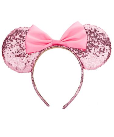 Seamoy Minnie Ears Headband Sequin Mouse Ears Headband One Size Fit All