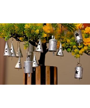 KRATI EXPORTS Vintage Cutwork Iron Bells - Bohemian Decor and Wind Chimes for Meditation and Christmas - Silver 20 - Buy Online on GoSupps.com