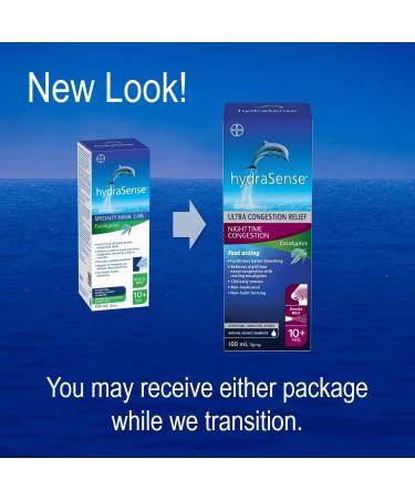 HydraSense Eucalyptus Nasal Spray Specialty Nasal Care With Refreshing Eucalyptus and Mint 100 mL & Gentle Mist Nasal Spray Daily Nasal Care 100% Natural Source Seawater Preservative-Free 100mL - Buy Online on GoSupps.com