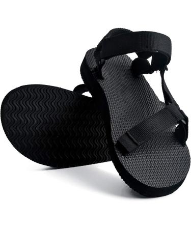 Riemot Women's Men's Hiking Sandals | Adjustable Sport Sandals | Non-slip Beach Water Shoes | Black - Buy Online on GoSupps.com