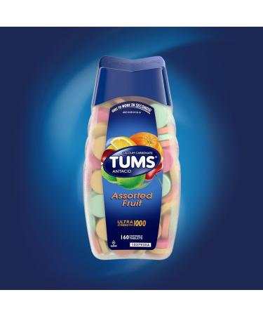 TUMS Ultra Strength Antacid Chewable Tablets - 160 Count | Assorted Fruit Heartburn Relief - Fast Shipping Worldwide - Buy Online on GoSupps.com