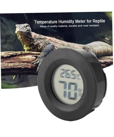IPLUSMILE 5ST CELSIUS Repticip Terrarium Accessories | Round Moisture & Temperature Display | Glass Minitians for Reptiles | 4.5x1.5cm Black - Buy Online on GoSupps.com