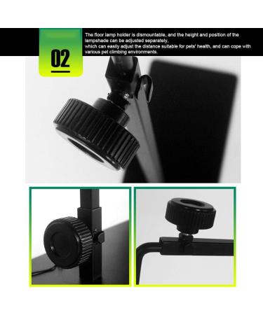 Adjustable Reptile Lamp Stand Holder - Optimal Habitat Lighting for Hermit Crayfish Bearded Dragons Turtles Geckos & Lizards (Black) - Buy Online on GoSupps.com